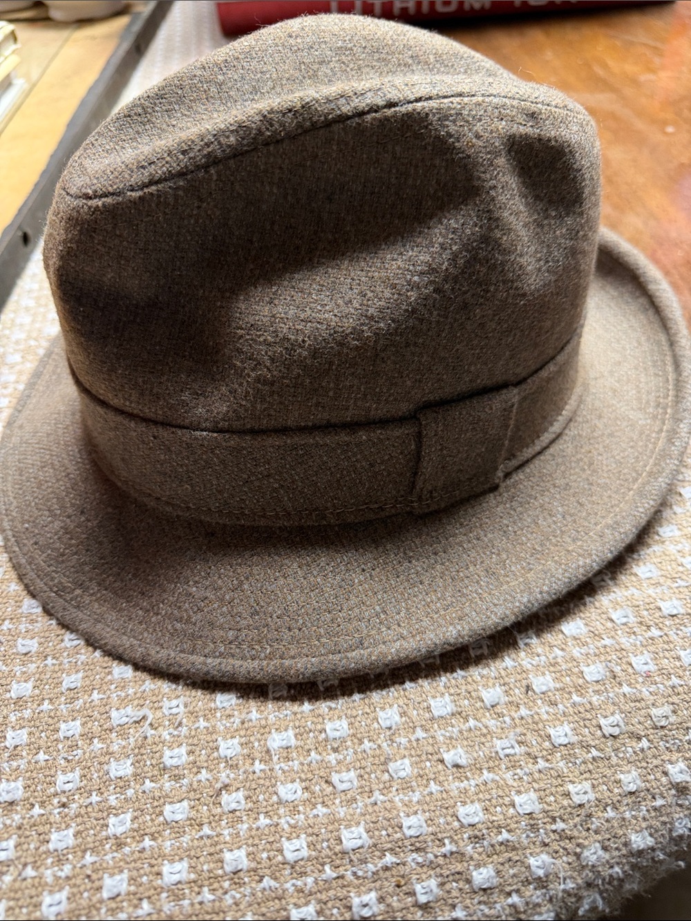 Men's Brown Wool Fedora Hat - Brand Unspecified
